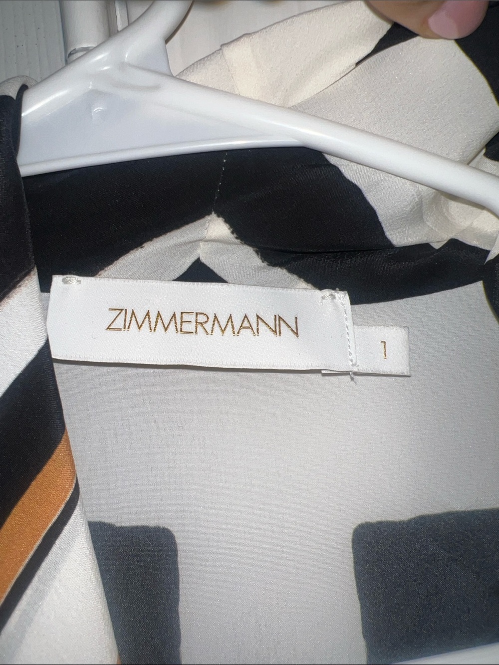 Zimmermann striped tie neck print crepe de chine midi dress size 1 - Picture 5 of 9
